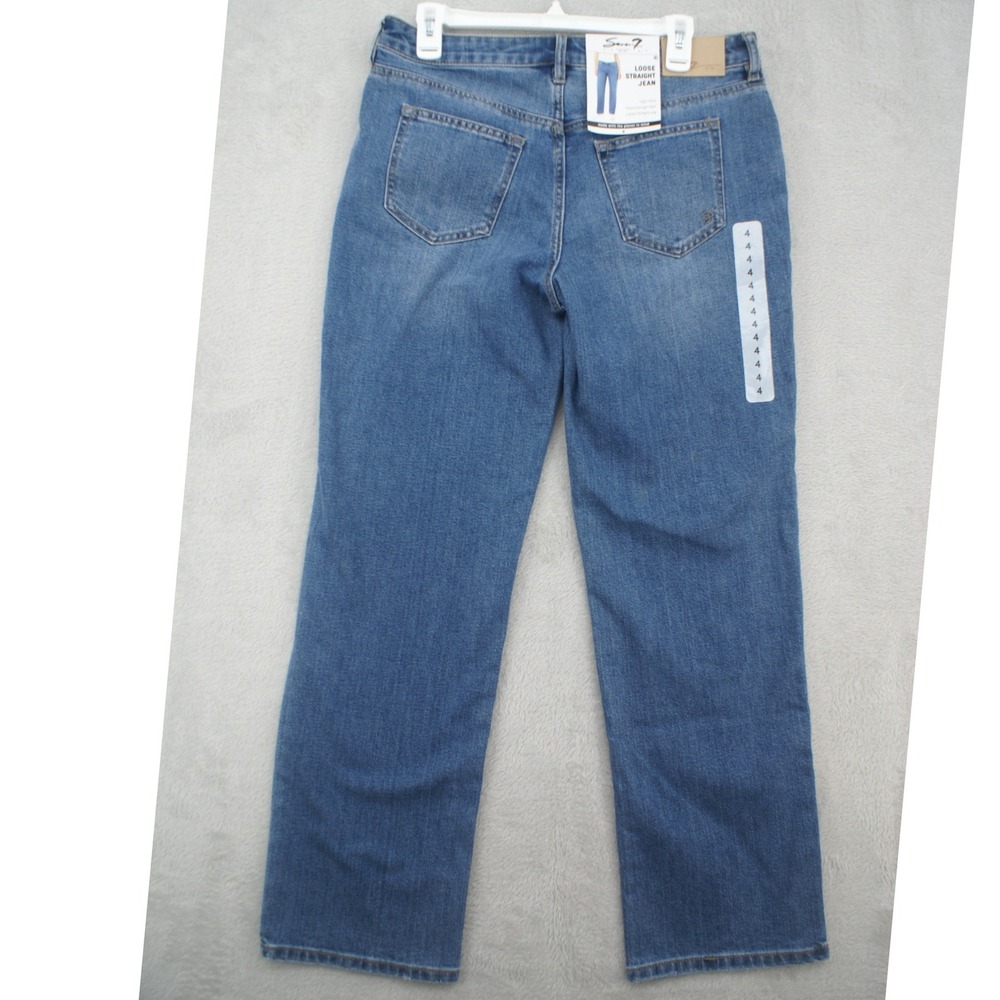 Seven7 Loose Straight Jeans Womens‎ 4 Authentic Blue High Rise MY10341DE NWT